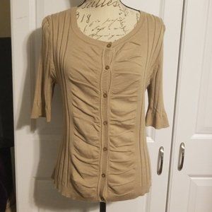 U.S. Sweaters rouched button Tan sweater/cardigan